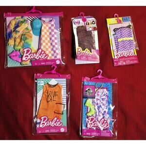 Mattel Barbie Fashion Accessories, Clothing Dresses Shoes Hat Shirts Jurassic